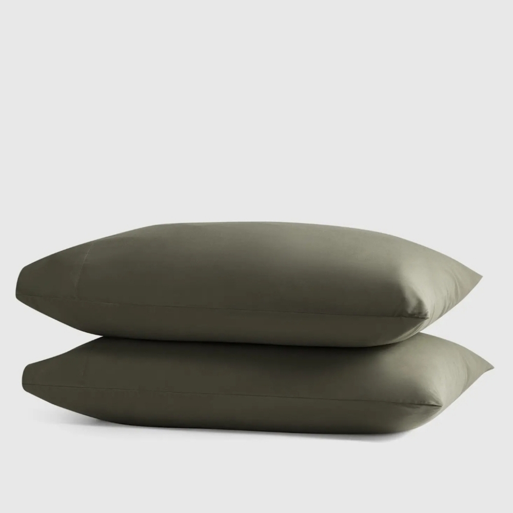 NWOT! Quince Organic Cotton Percale  Aloe Standard Pillowcases! Set Of 2 (Z4)